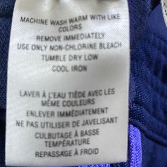 Adidas Navy Blue Yoga Pants Track Pants with Purple Accents Sz L - Picture 7 of 8